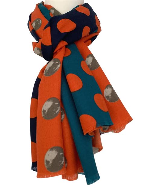 orange and teal scarf women.